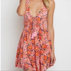 NWT Free People Washed Ashore Mini Dress in Pink